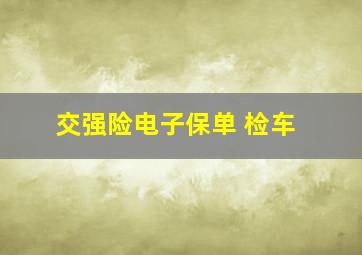 交强险电子保单 检车